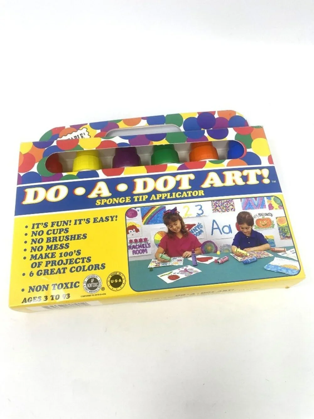 Do A Dot Art! Markers 6 Pack Rainbow Washable Paint Markers Sponge Applicator